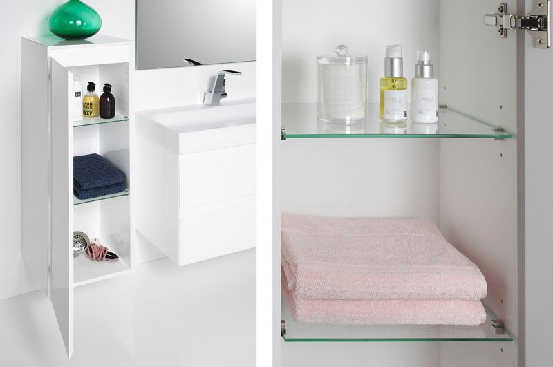 Produktlinie Cube mit heller Badeinrichtung und vielseitigen Möbel fürs Bad