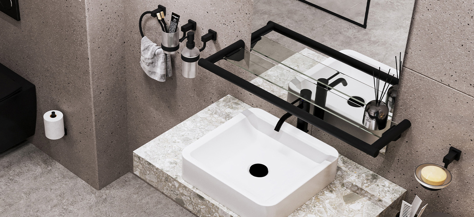 Accessoires Cube Schwarz Waschtische von Repabad